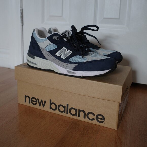 New Balance  Made In UK 991 Sneakers - Navy - Picture 2 of 8